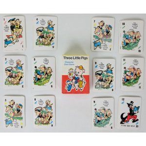 Vtg Walt Disney Productions Three Little Pigs Character Card Game Russell w. Box
